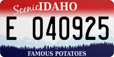 ID license plate E040925