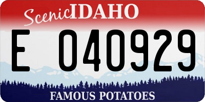 ID license plate E040929