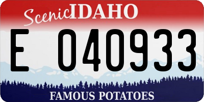 ID license plate E040933