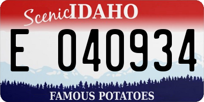 ID license plate E040934