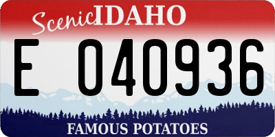 ID license plate E040936