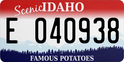 ID license plate E040938