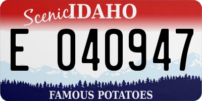ID license plate E040947