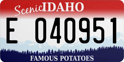 ID license plate E040951
