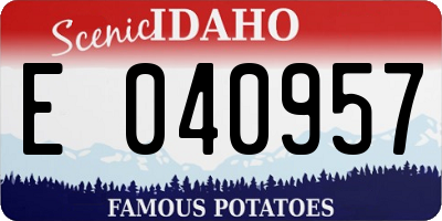 ID license plate E040957