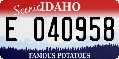 ID license plate E040958