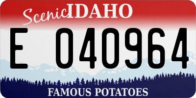 ID license plate E040964