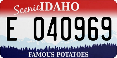 ID license plate E040969