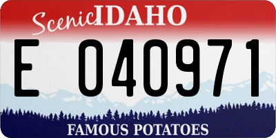 ID license plate E040971