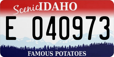 ID license plate E040973