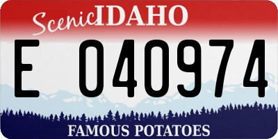 ID license plate E040974