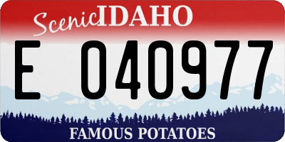 ID license plate E040977