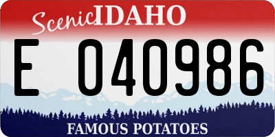 ID license plate E040986