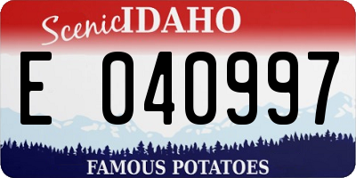 ID license plate E040997