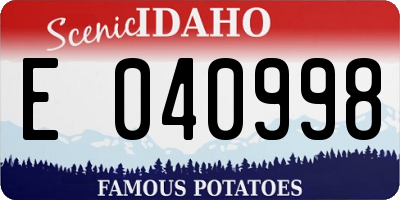 ID license plate E040998