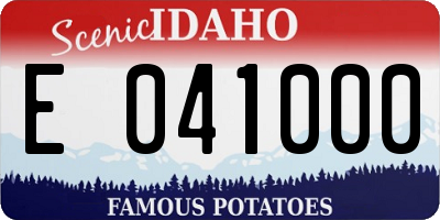 ID license plate E041000
