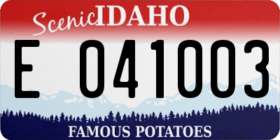 ID license plate E041003