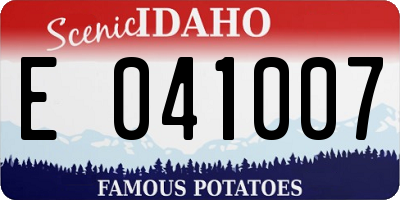 ID license plate E041007