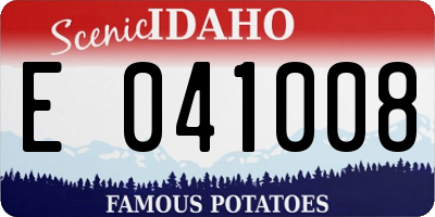 ID license plate E041008