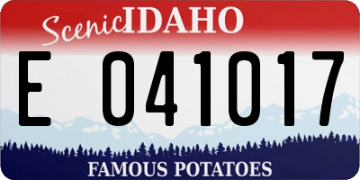 ID license plate E041017