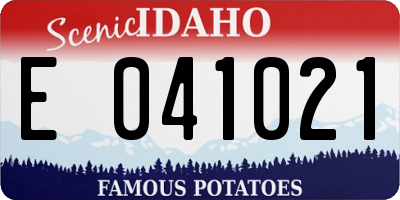 ID license plate E041021