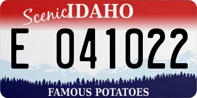 ID license plate E041022