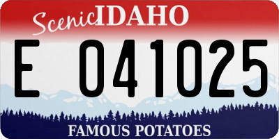 ID license plate E041025
