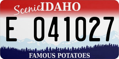ID license plate E041027