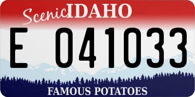 ID license plate E041033