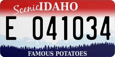 ID license plate E041034