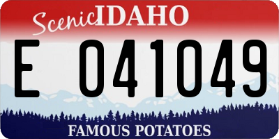 ID license plate E041049