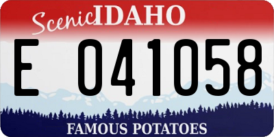 ID license plate E041058