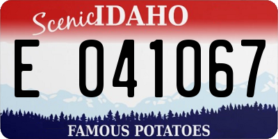 ID license plate E041067
