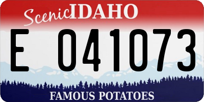 ID license plate E041073