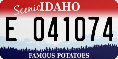 ID license plate E041074