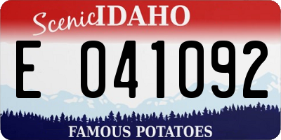 ID license plate E041092