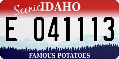 ID license plate E041113
