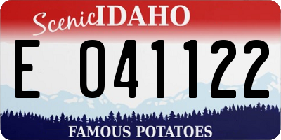 ID license plate E041122