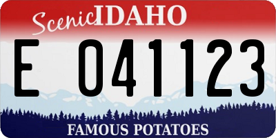 ID license plate E041123