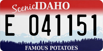 ID license plate E041151