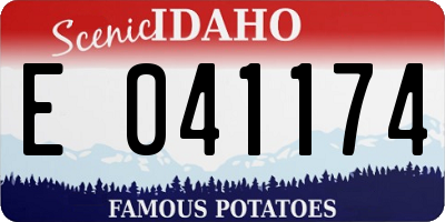 ID license plate E041174