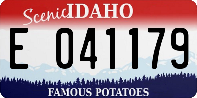 ID license plate E041179
