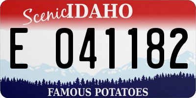 ID license plate E041182
