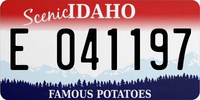 ID license plate E041197