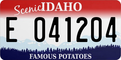 ID license plate E041204