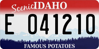 ID license plate E041210
