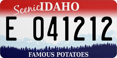 ID license plate E041212