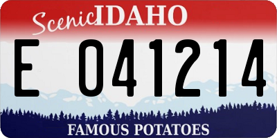 ID license plate E041214