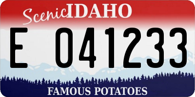 ID license plate E041233