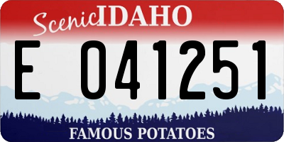 ID license plate E041251